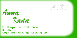 anna kada business card